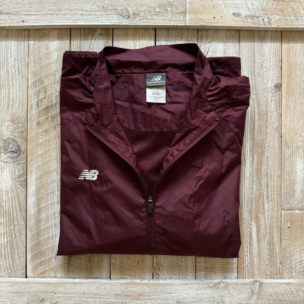 New Balance Maroon Zip Windbreaker